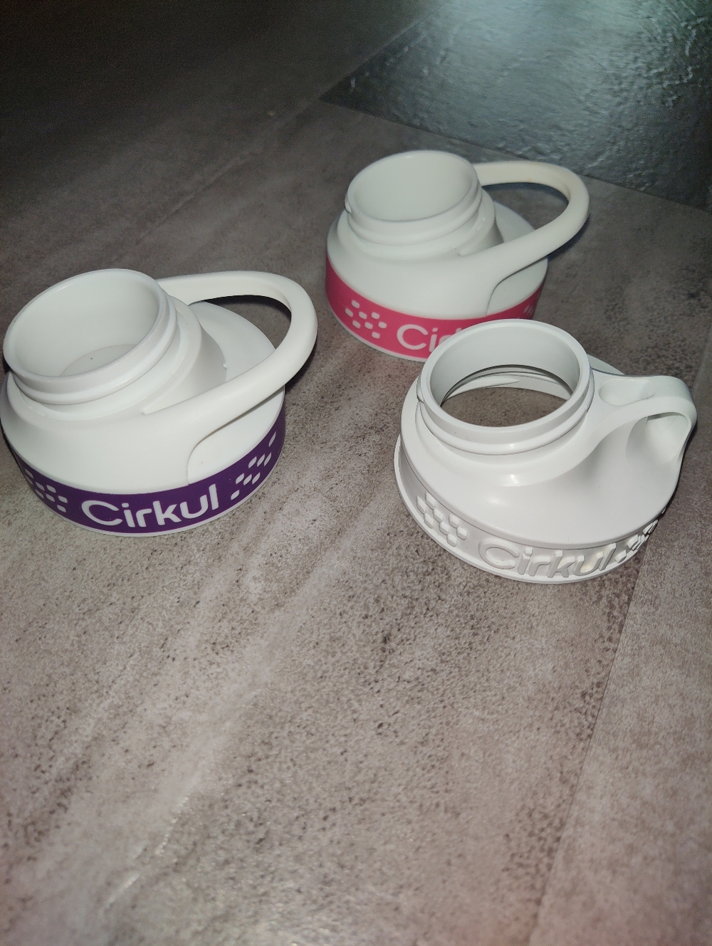 Cirkul Replacement Lids Lot of 3 Bottle Tops Handles White Drink System Parts